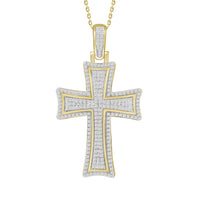 Thumbnail for MEN'S CROSS 1/2 CT ROUND DIAMOND 10K YELLOW GOLD