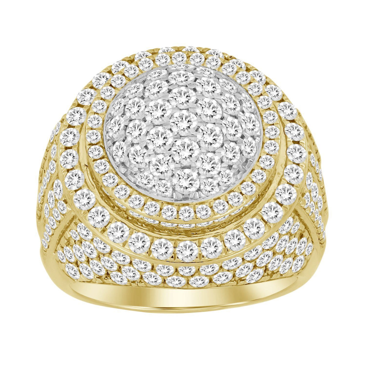 MEN'S RING 5 3/4 CT ROUND DIAMOND 14K YELLOW GOLD