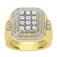 Thumbnail for MEN'S RING 1 CT ROUND DIAMOND 10K YELLOW GOLD