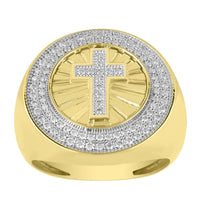 Thumbnail for MEN'S RING 1/2 CT ROUND DIAMOND 10K YELLOW GOLD