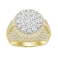 Thumbnail for MEN'S RING 3 1/2 CT ROUND DIAMOND 10K YELLOW GOLD