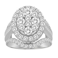 Thumbnail for LADIES RING 3 CT ROUND/BAGUETTE DIAMOND 10K WHITE GOLD