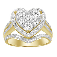 Thumbnail for LADIES RING 2 CT ROUND/BAGUETTE DIAMOND 10K YELLOW GOLD