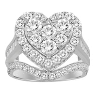 Thumbnail for LADIES RING 3 CT ROUND/BAGUETTE DIAMOND 10K WHITE GOLD