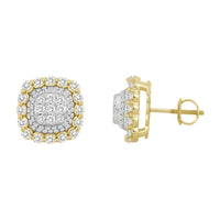 Thumbnail for MEN'S EARRING 1 CT ROUND DIAMOND 10K YELLOW GOLD