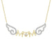 LADIES NECKLACE WITH CHAIN 1/10 CT ROUND DIAMOND 10K YELLOW GOLD