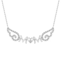 Thumbnail for LADIES NECKLACE WITH CHAIN 1/10 CT ROUND DIAMOND 10K WHITE GOLD