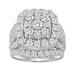 LADIES RING 3 CT ROUND/BAGUETTE DIAMOND 10K WHITE GOLD