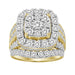 LADIES RING 3 CT ROUND/BAGUETTE DIAMOND 10K YELLOW GOLD