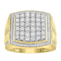 Thumbnail for MEN'S RING 1 CT ROUND DIAMOND 10K YELLOW GOLD
