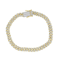 Thumbnail for MEN'S BRACELET 1 CT ROUND DIAMOND 10K YELLOW GOLD
