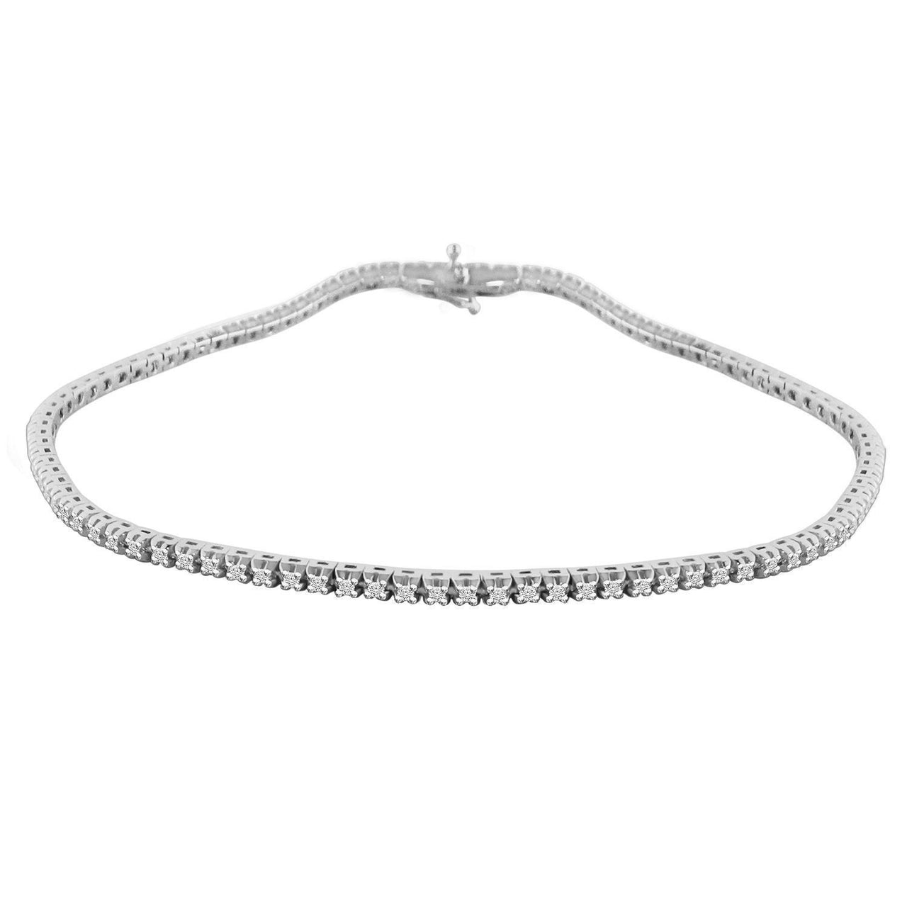 LADIES BRACELET 1/2 CT ROUND DIAMOND 14K WHITE GOLD