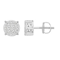 Thumbnail for MEN'S EARRING 1/2 CT ROUND  DIAMOND 10K WHITE GOLD