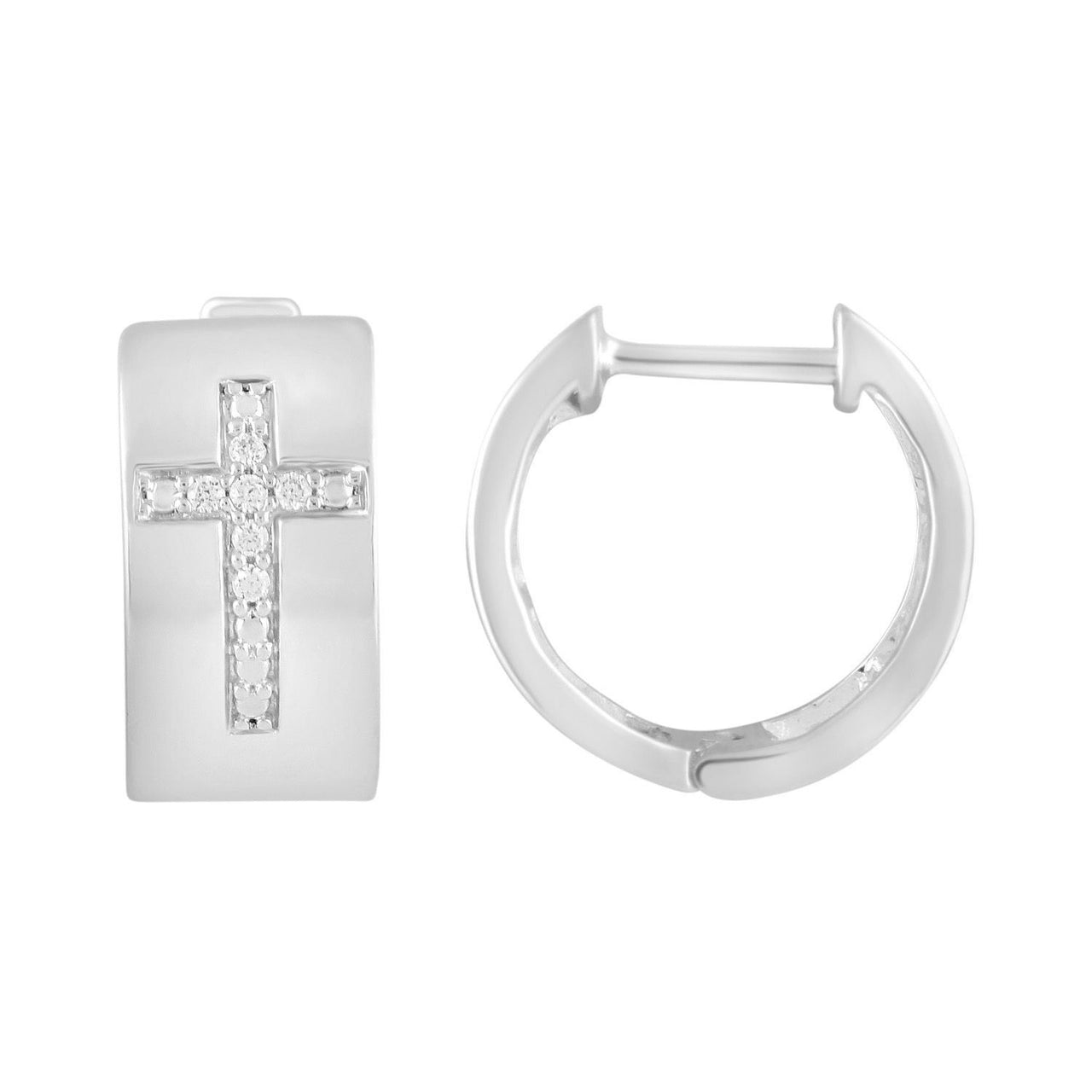 MEN'S EARRING 1/20 CT ROUND  DIAMOND 10K WHITE GOLD