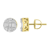 Thumbnail for MEN'S EARRING 1/2 CT ROUND/BAGUETTE  DIAMOND 10K YELLOW GOLD