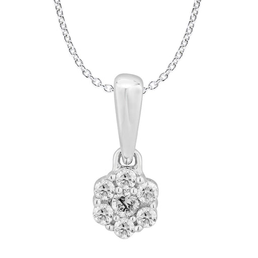 LADIES PENDANT 1/6 ROUND DIAMOND 14K WHITE GOLD