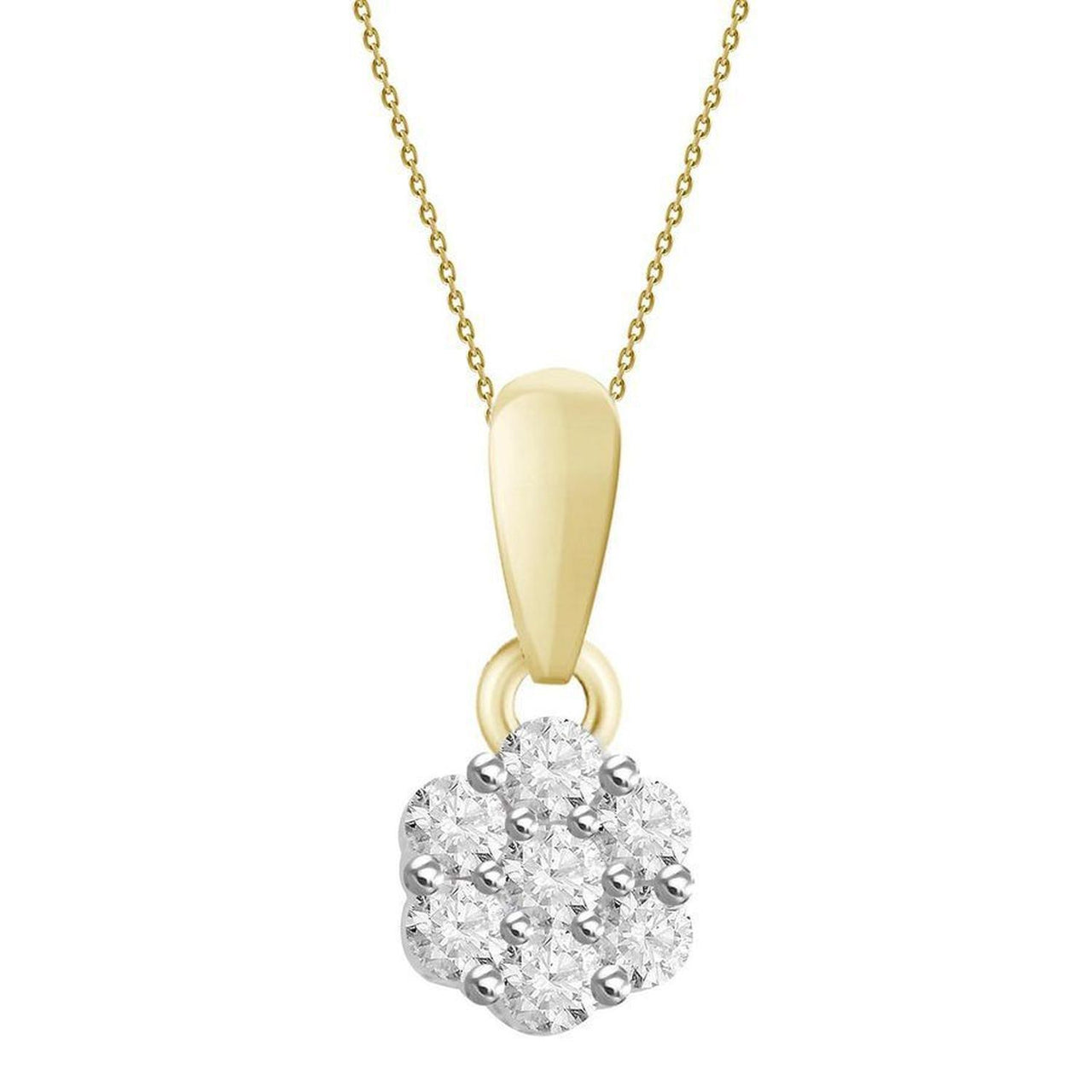 LADIES PENDANT 1/6 ROUND DIAMOND 14K YELLOW GOLD