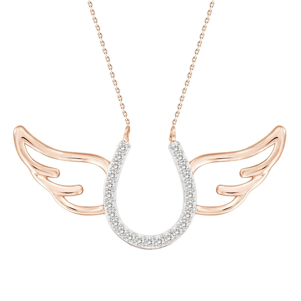 LADIES PENDANT 1/10 CT ROUND DIAMOND 10K ROSE GOLD