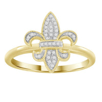 Thumbnail for LADIES RING 1/10 CT ROUND DIAMOND 10K YELLOW GOLD