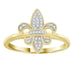 LADIES RING 1/10 CT ROUND DIAMOND 10K YELLOW GOLD