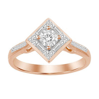Thumbnail for LADIES RING 1/4 CT ROUND/BAGUETTE DIAMOND 10K ROSE GOLD