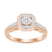 LADIES RING 1/4 CT ROUND/BAGUETTE DIAMOND 10K ROSE GOLD