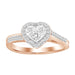 LADIES RING 1/4 CT ROUND/BAGUETTE DIAMOND 10K ROSE GOLD