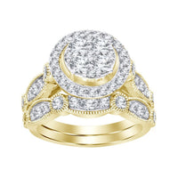 Thumbnail for LADIES BRIDAL RING SET 1 1/2 CT ROUND DIAMOND 14K YELLOW GOLD