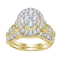 Thumbnail for LADIES BRIDAL RING SET 1 1/2 CT ROUND DIAMOND 14K YELLOW GOLD