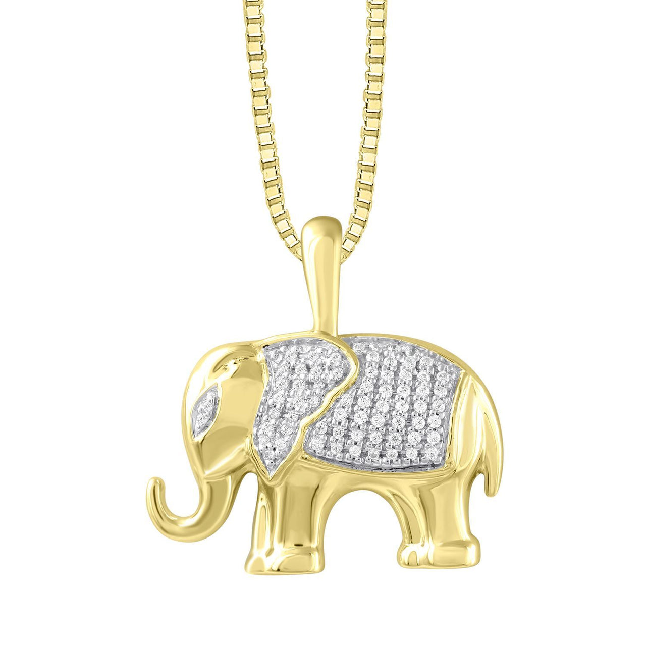 LADIES PENDANT 1/10 CT ROUND DIAMOND 10K YELLOW GOLD