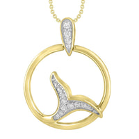 Thumbnail for LADIES PENDANT 1/6 CT ROUND DIAMOND 10K YELLOW GOLD