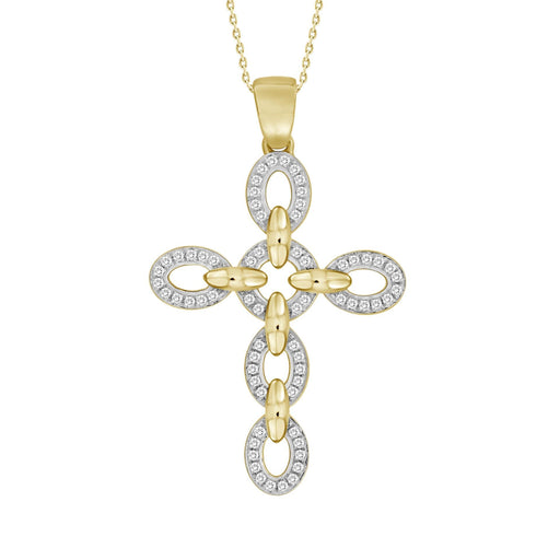 LADIES PENDANT 1/6 CT ROUND DIAMOND 10K YELLOW GOLD