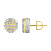 Thumbnail for MEN'S EARRING 3/4 CT ROUND/BAGUETTE  DIAMOND 10K YELLOW GOLD