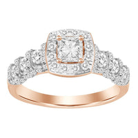 Thumbnail for LADIES RING 1 CT ROUND DIAMOND 14K ROSE GOLD