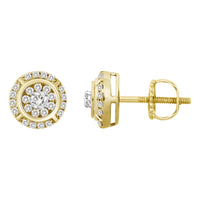 Thumbnail for UNISEX EARRINGS 1 CT ROUND DIAMOND 10K YELLOW GOLD