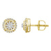 UNISEX EARRINGS 1 CT ROUND DIAMOND 10K YELLOW GOLD