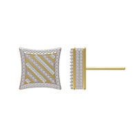 Thumbnail for MEN'S EARRING 1/2 CT ROUND/BAGUETTE DIAMOND 10K YELLOW GOLD
