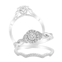 Thumbnail for LADIES BRIDAL RING SET 1/3 CT ROUND DIAMOND 10K WHITE GOLD