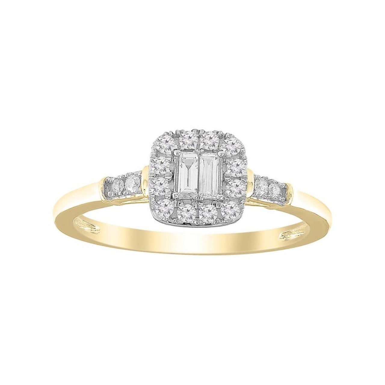 LADIES RING 1/5 CT ROUND DIAMOND 10K YELLOW GOLD