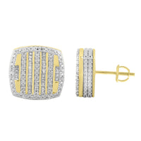 Thumbnail for MEN'S EARRING 1/2 CT ROUND/BAGUETTE DIAMOND 10K YELLOW GOLD