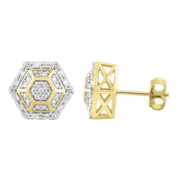 Thumbnail for MEN'S EARRING 1/2 CT ROUND DIAMOND 10K YELLOW GOLD