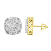 Thumbnail for MEN'S EARRING 3/4 CT ROUND/BAGUETTE DIAMOND 10K YELLOW GOLD