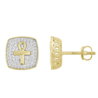 Thumbnail for MEN'S EARRING 1/4 CT ROUND DIAMOND 10K YELLOW GOLD