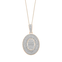 Thumbnail for LADIES PENDANT 1/2 CT ROUND/BAGUETTE DIAMOND 10K ROSE GOLD