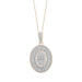 LADIES PENDANT 1/2 CT ROUND/BAGUETTE DIAMOND 10K ROSE GOLD