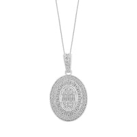 Thumbnail for LADIES PENDANT 1/2 CT ROUND/BAGUETTE DIAMOND 10K WHITE GOLD