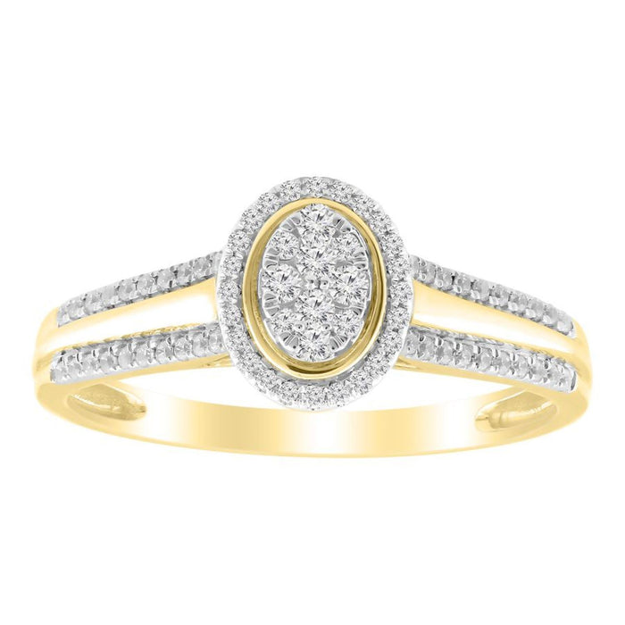 LADIES BRIDAL RING 1/4 CT ROUND DIAMOND 10K YELLOW GOLD