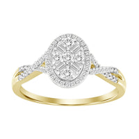 Thumbnail for LADIES RING 1/4 CT ROUND/BAGUETTE DIAMOND 10K YELLOW GOLD