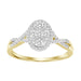 LADIES RING 1/4 CT ROUND/BAGUETTE DIAMOND 10K YELLOW GOLD