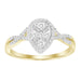 LADIES RING 1/4 CT ROUND/BAGUETTE DIAMOND 10K YELLOW GOLD